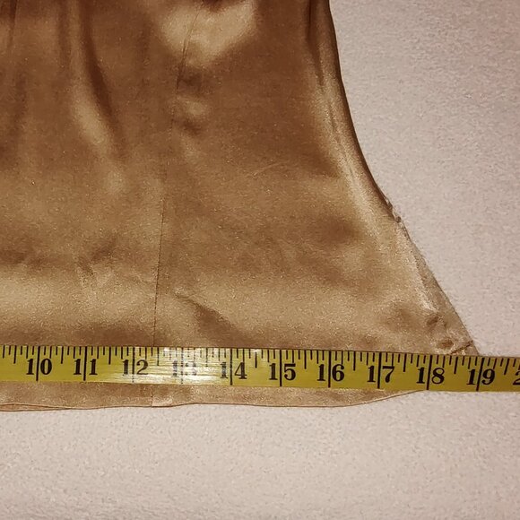 CACHE SILK TANK TOP SLVLS ROUCHED FRONT TUCKS METAL ACCENT KHAKI - WOMENS SMALL - Picture 5 of 7